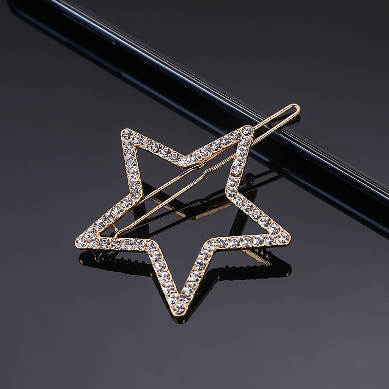 Wholesale Pentagram Rhinestone Hair Clips