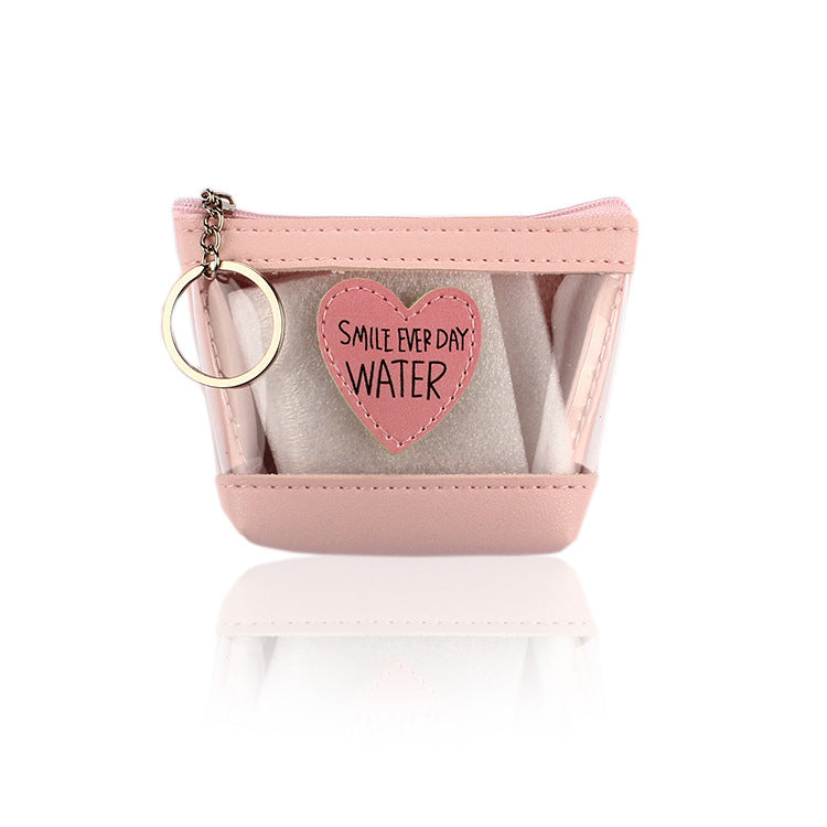 Wholesale PU Transparent Love Coin Purse Keychain