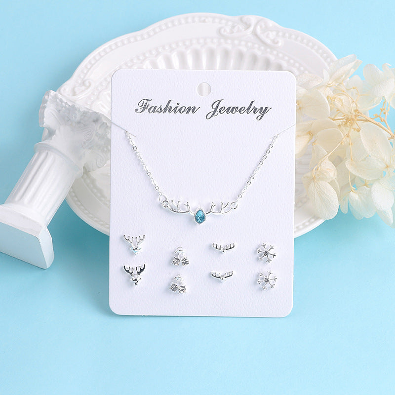 Wholesale Sweet Clavicle Chain Necklace Earrings Set