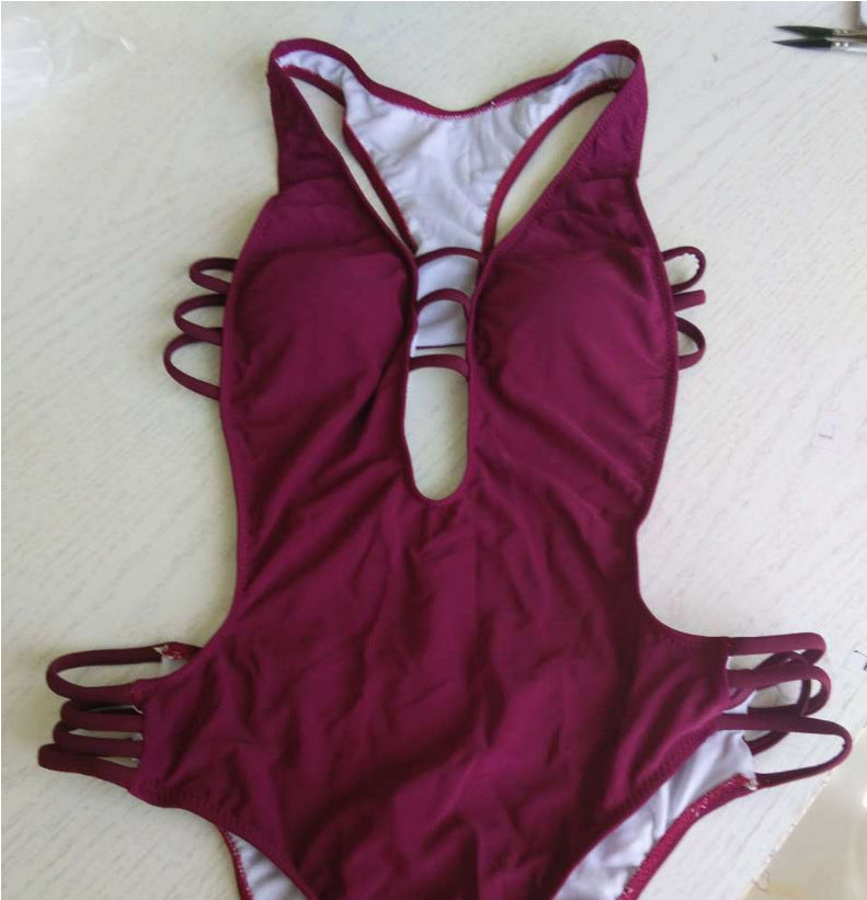 Wholesale Rope Printing One Piece Polyester Fiber Swimwear