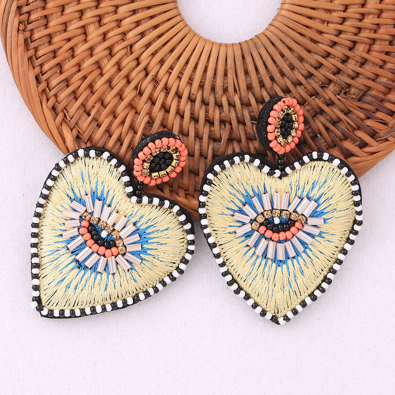 Wholesale 10PCS Heart-shaped Glass Tube Pendant Earrings