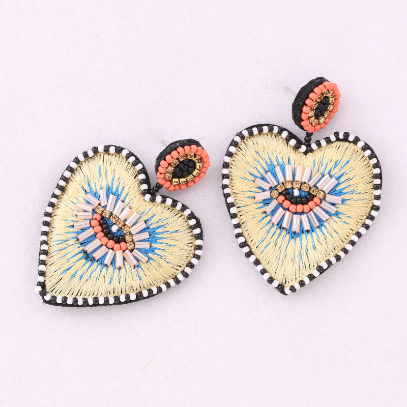 Wholesale 10PCS Heart-shaped Glass Tube Pendant Earrings