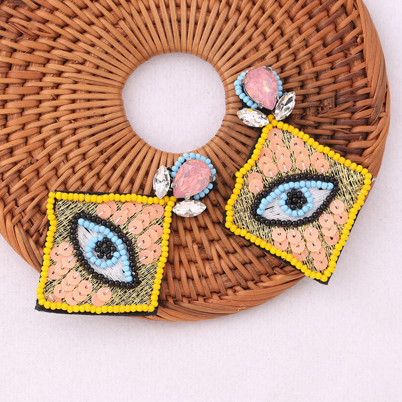 Wholesale Diamond Eye Pendant Water Diamond Earrings