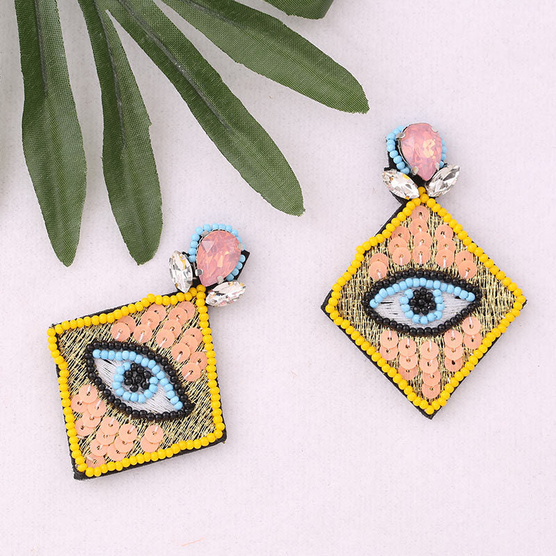 Wholesale Diamond Eye Pendant Water Diamond Earrings
