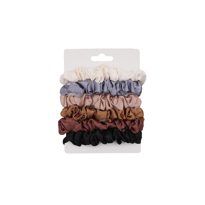 Wholesale 6-pack silk satin scrunchies