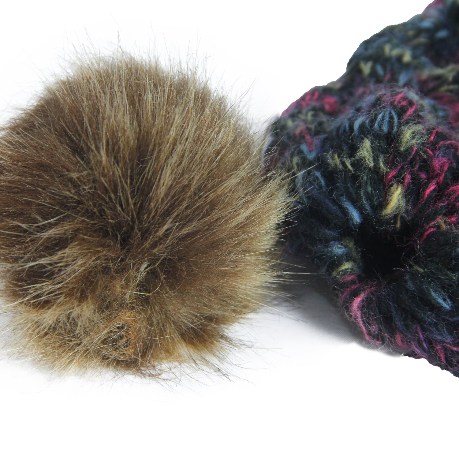 Wholesale Colorful Reverse Edge Twist Knitted Hat Ponytail Wool Hat Dual-purpose