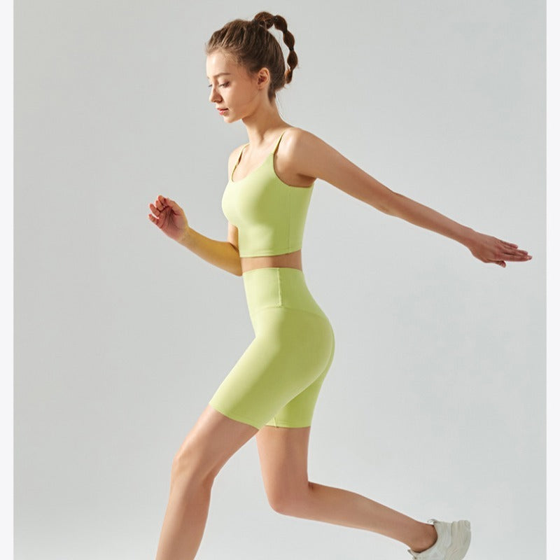 Volesal High-waisted Seamless Athletic Skinny Quad Yoga Shorts