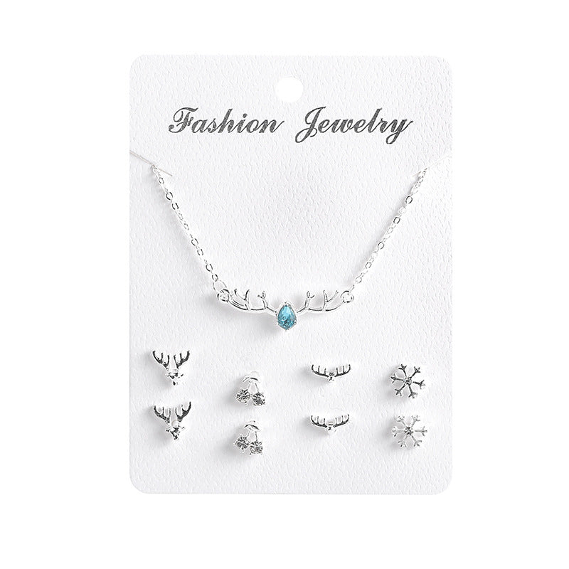 Wholesale Sweet Clavicle Chain Necklace Earrings Set