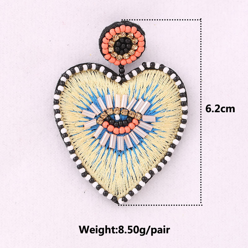 Wholesale 10PCS Heart-shaped Glass Tube Pendant Earrings