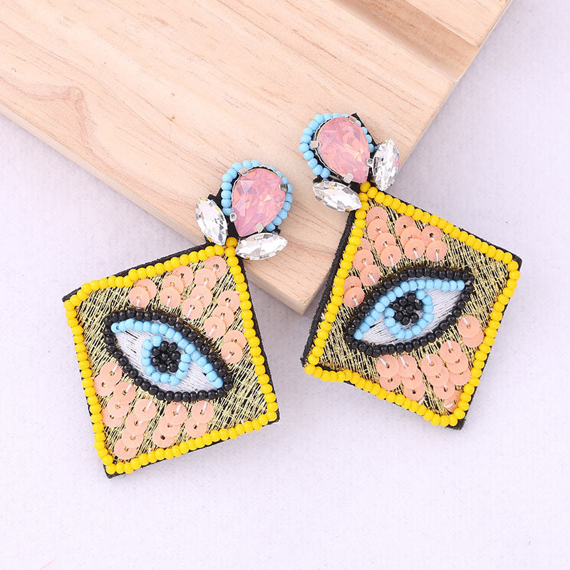 Wholesale Diamond Eye Pendant Water Diamond Earrings