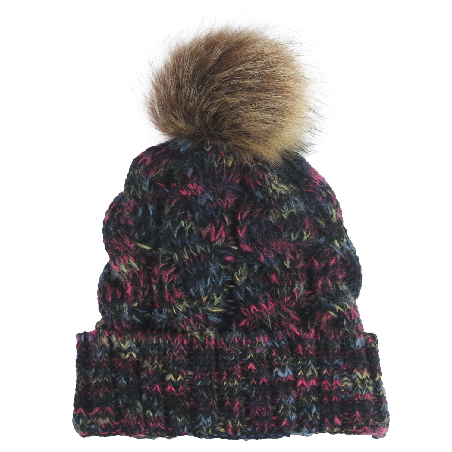 Wholesale Colorful Reverse Edge Twist Knitted Hat Ponytail Wool Hat Dual-purpose