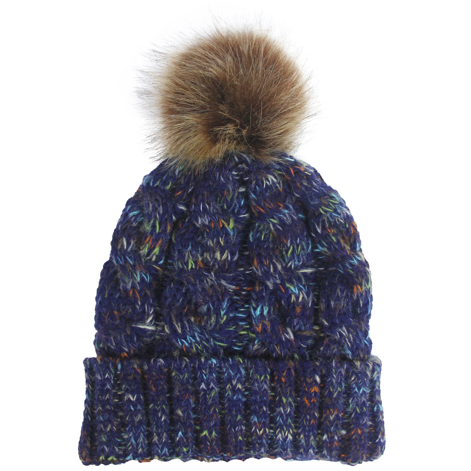Wholesale Colorful Reverse Edge Twist Knitted Hat Ponytail Wool Hat Dual-purpose