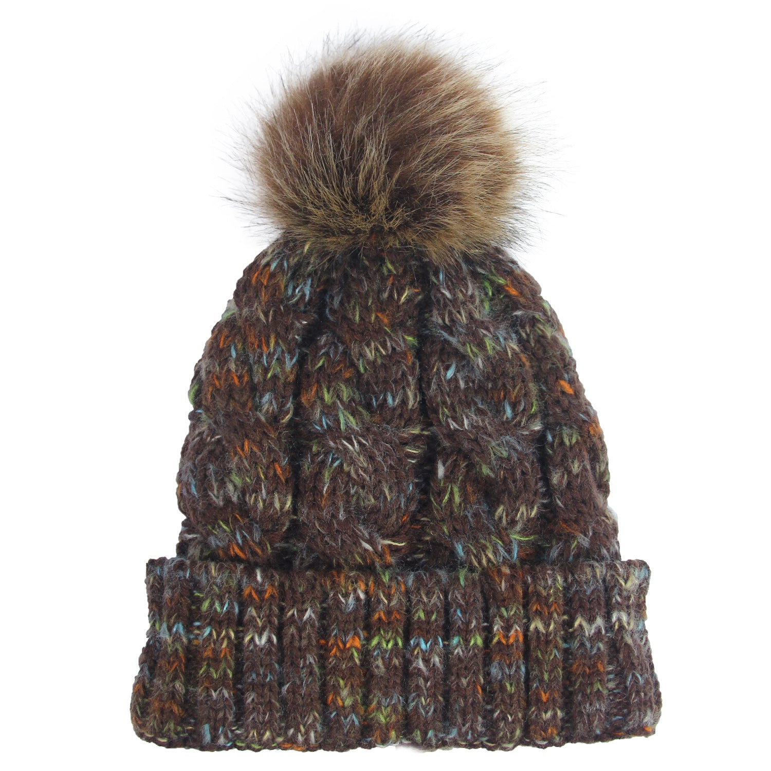 Wholesale Colorful Reverse Edge Twist Knitted Hat Ponytail Wool Hat Dual-purpose