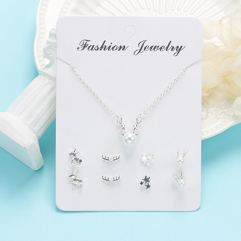 Wholesale Sweet Clavicle Chain Necklace Earrings Set
