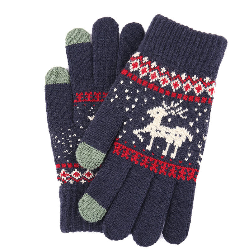 Wholesale New Knitted Plush Thick Cold Deer Touch Screen Gloves
