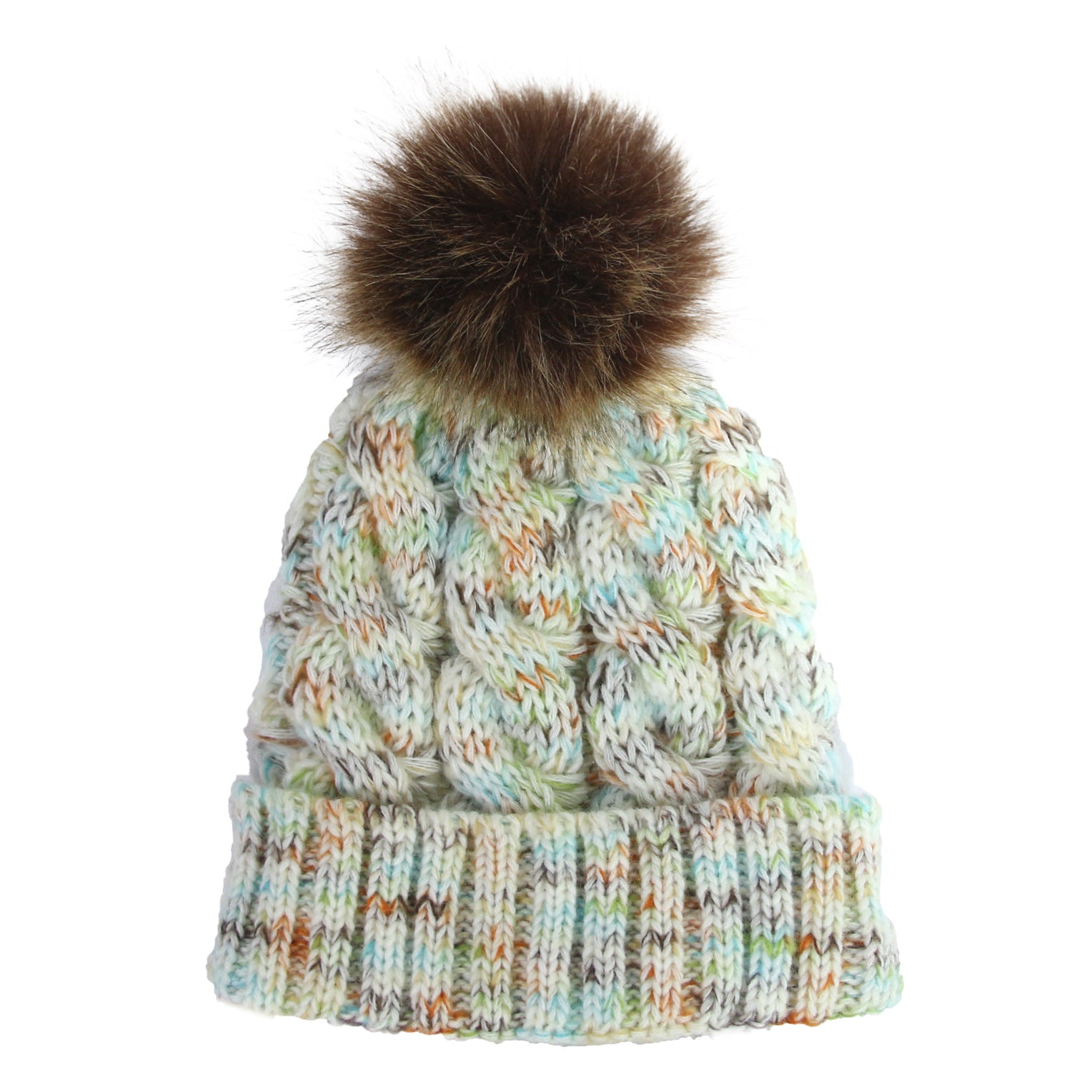 Wholesale Colorful Reverse Edge Twist Knitted Hat Ponytail Wool Hat Dual-purpose
