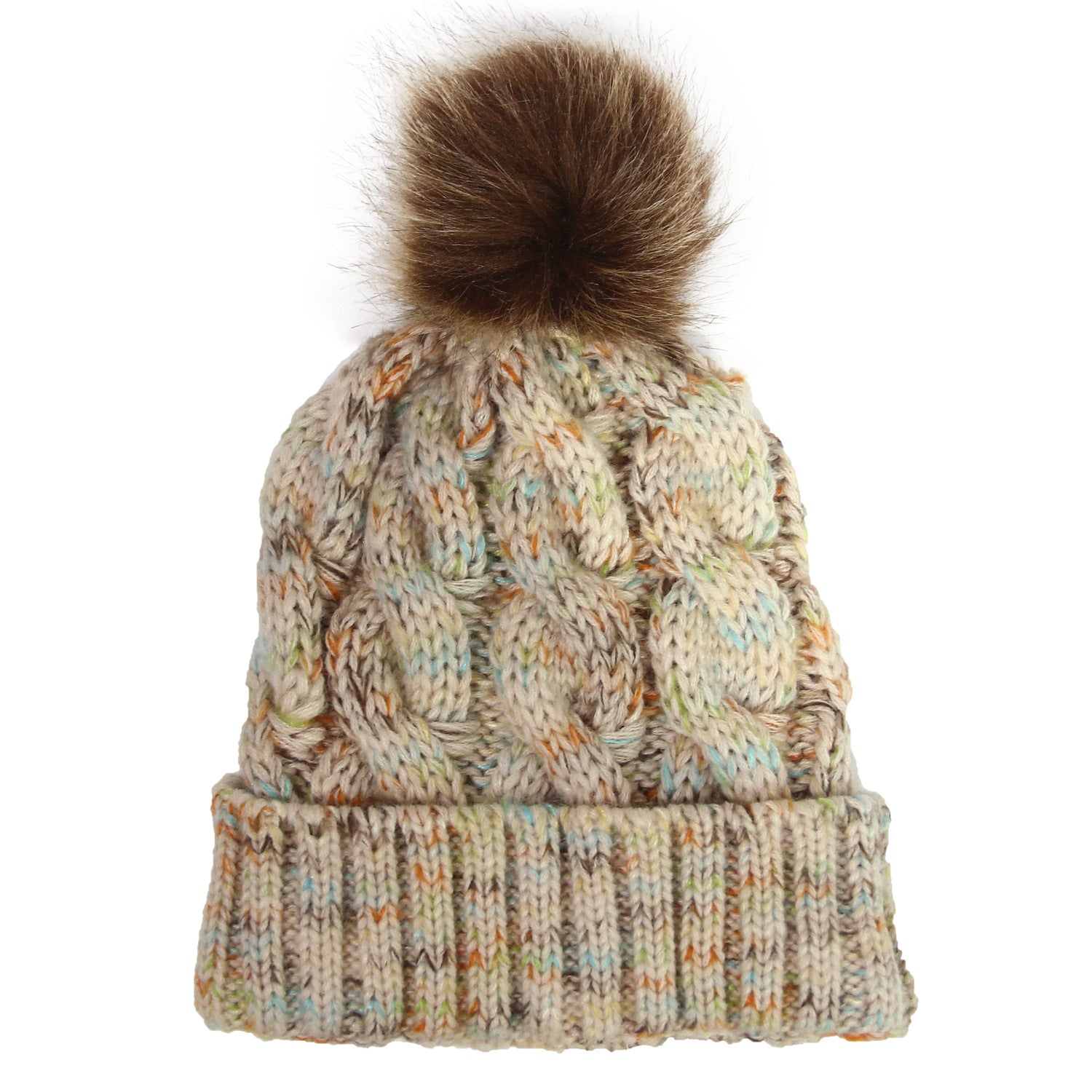 Wholesale Colorful Reverse Edge Twist Knitted Hat Ponytail Wool Hat Dual-purpose