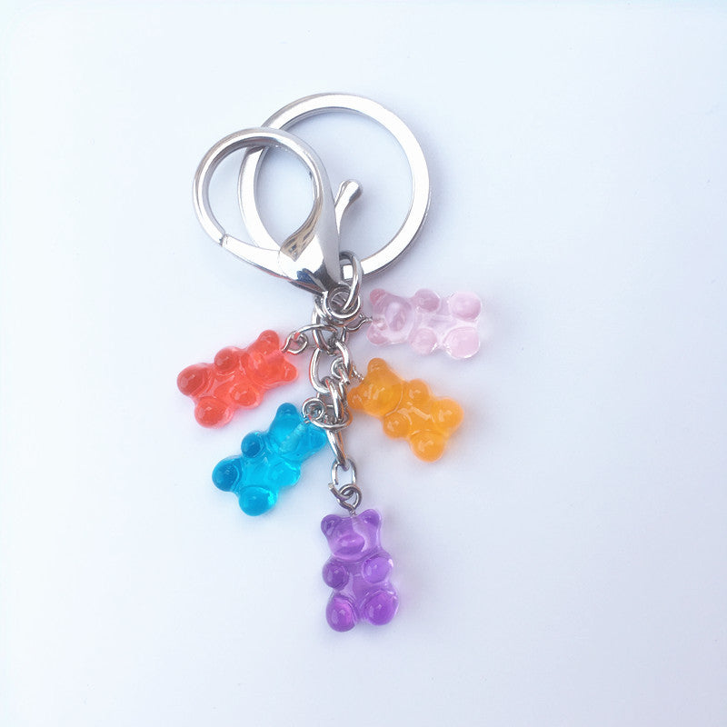 Color de resina de resina al por mayor Bear Keychain