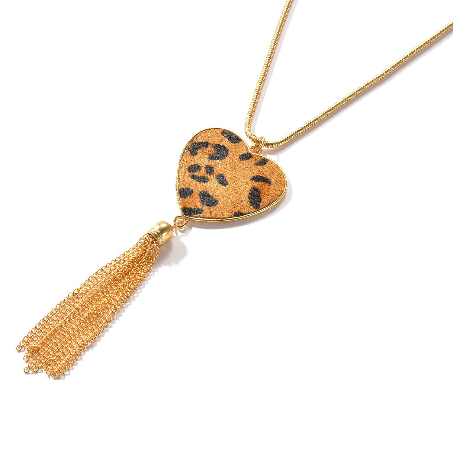 Wholesale Leopard Heart Pendant Necklaces