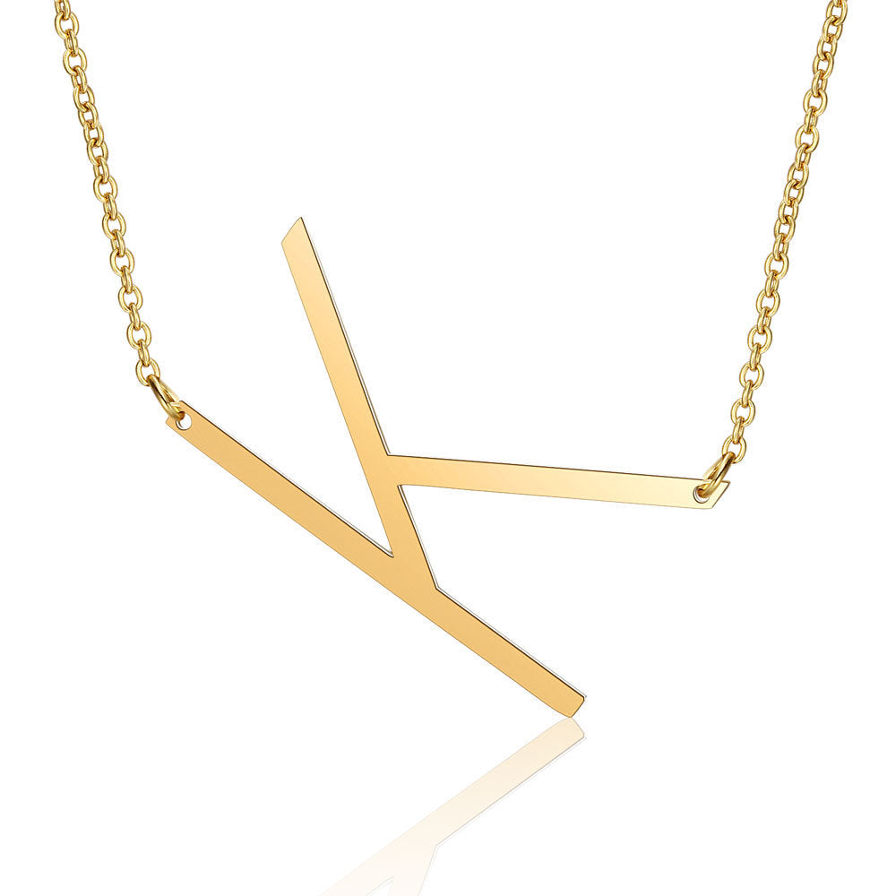 Wholesale English Large Letter Titanium Steel Necklaces