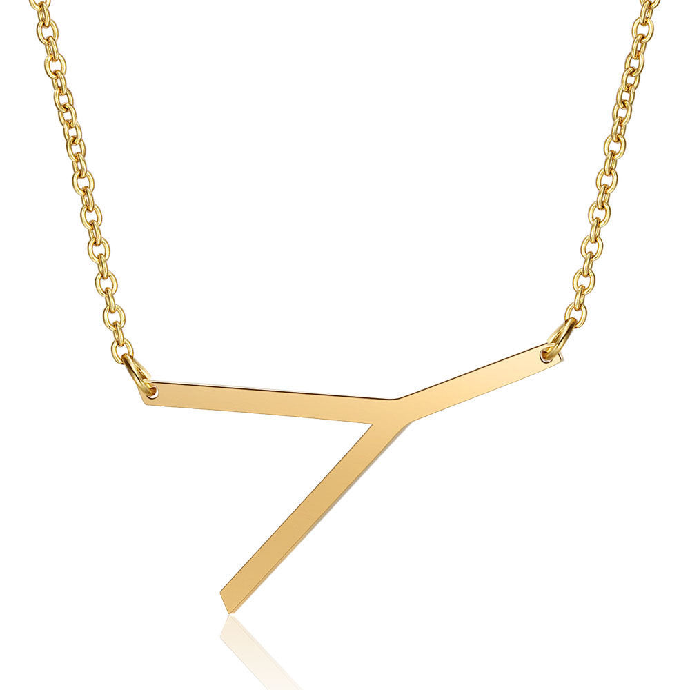 Wholesale English Large Letter Titanium Steel Necklaces