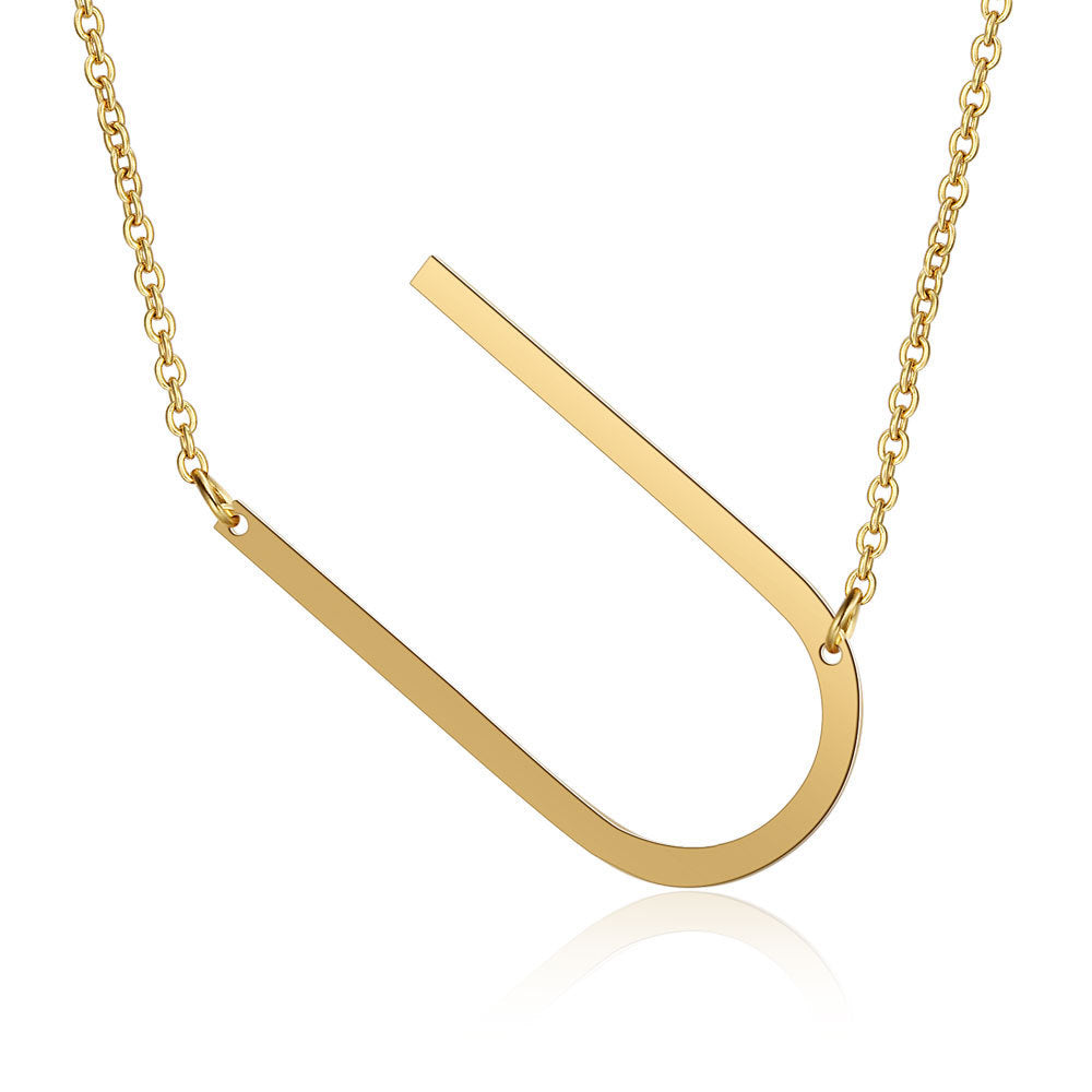 Wholesale English Large Letter Titanium Steel Necklaces