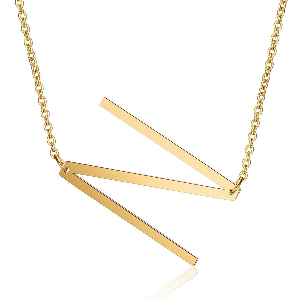 Wholesale English Large Letter Titanium Steel Necklaces