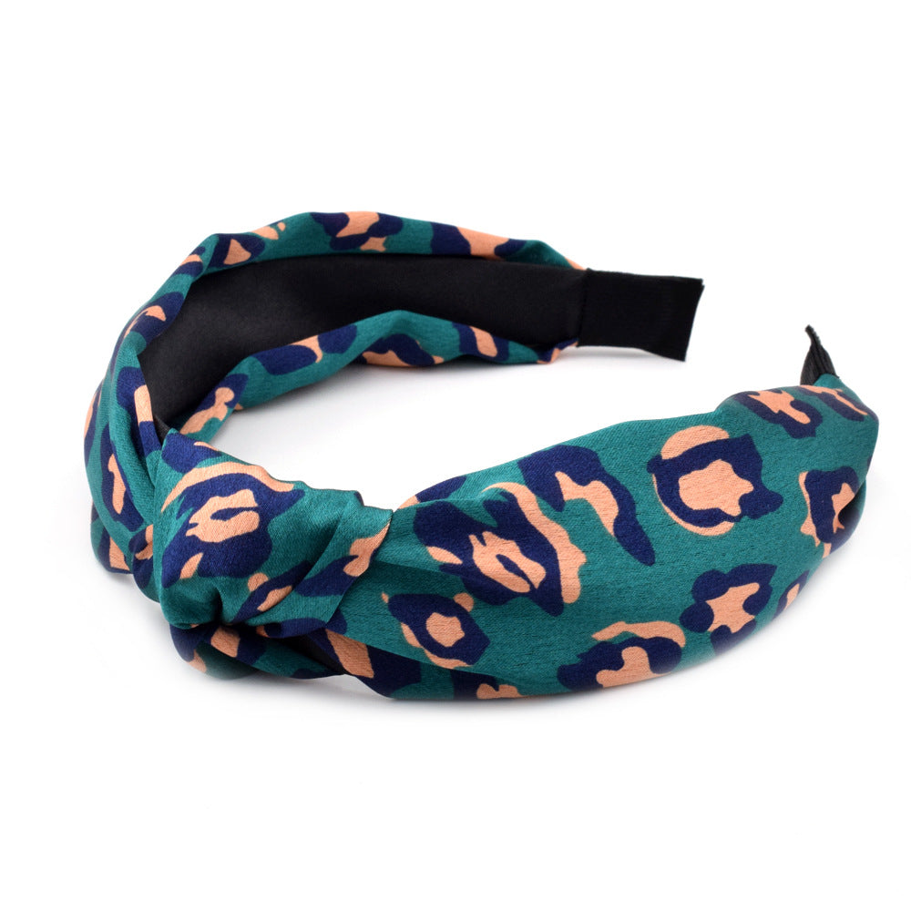 Wholesale Autumn and Winter New Leopard Print Wide Fabric Headband