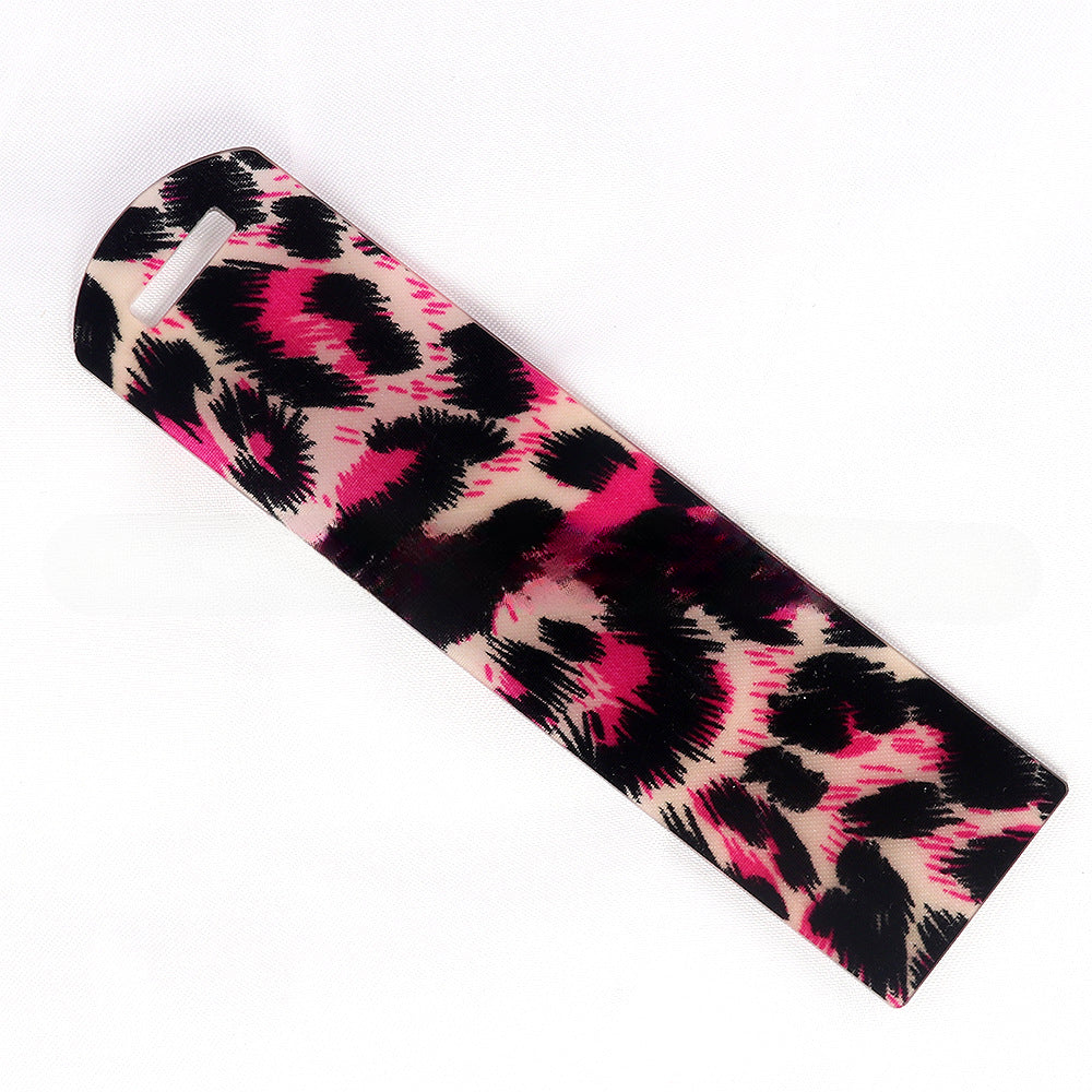 Wholesale 10pcs New Leopard Glitter Acrylic Bookmark DIY Pendant Booktag