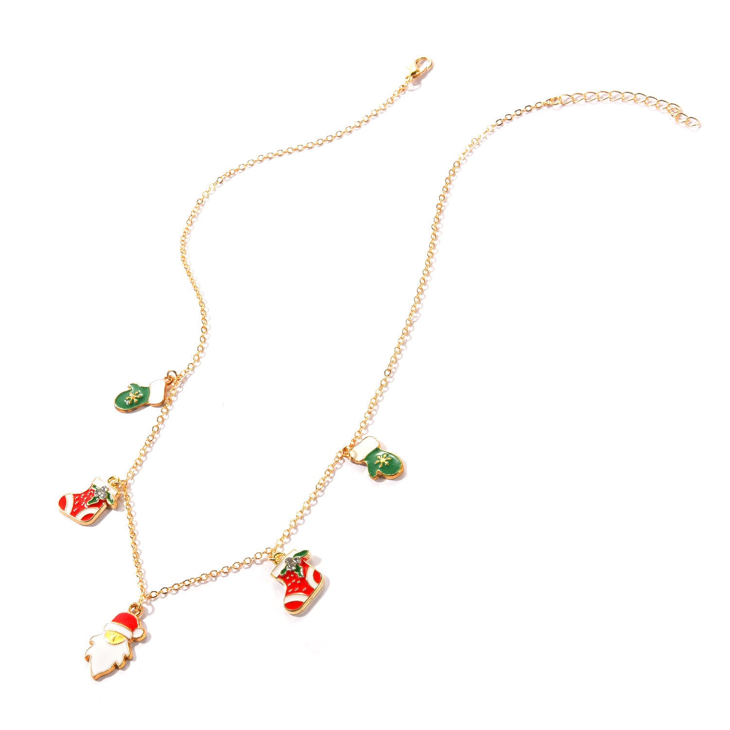 Wholesale Christmas Series Snowman Sock Pendant Necklace