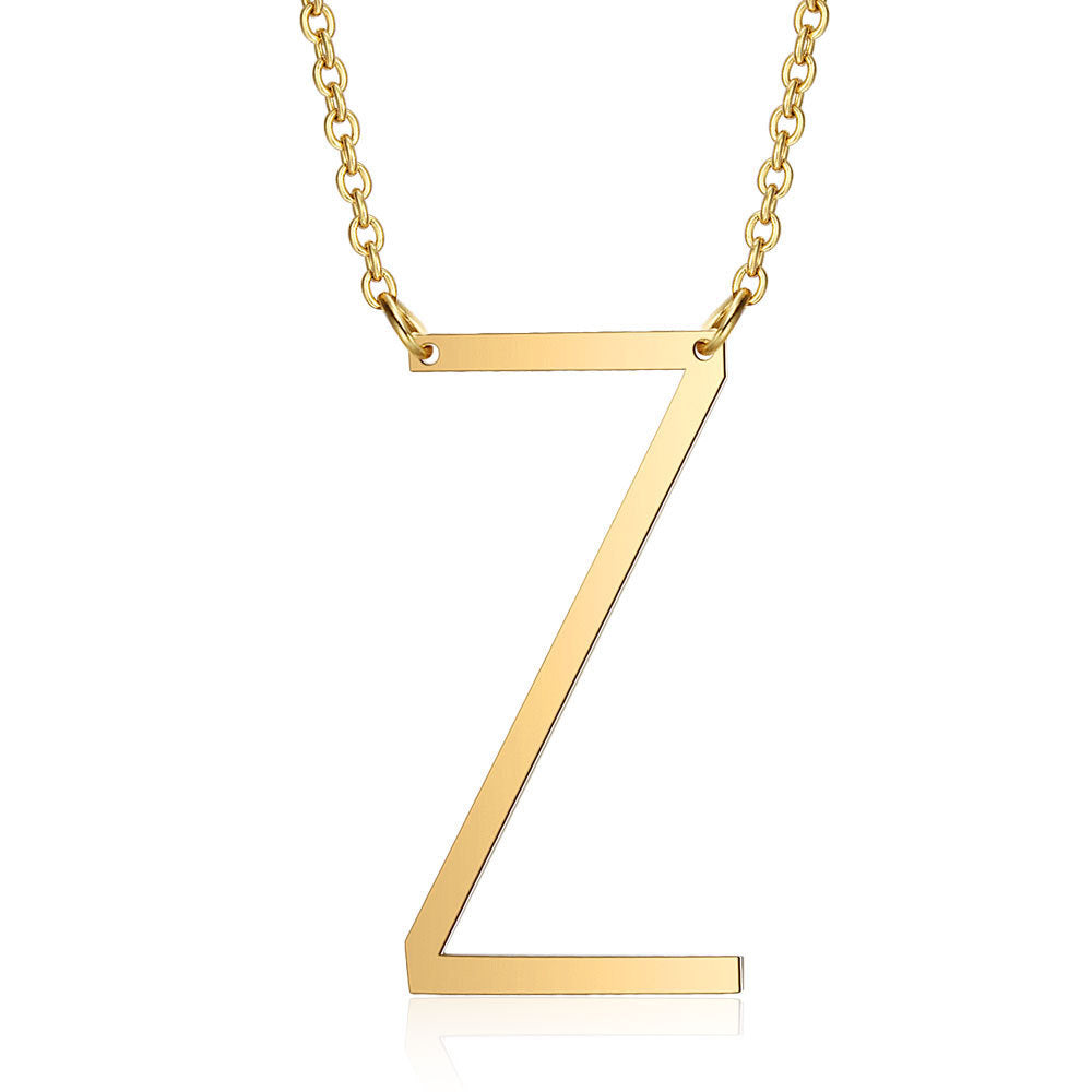 Wholesale English Large Letter Titanium Steel Necklaces