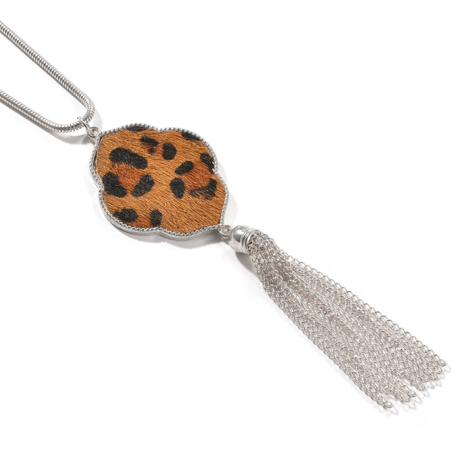 Wholesale Horsehair Leopard Pattern Tassel Necklaces