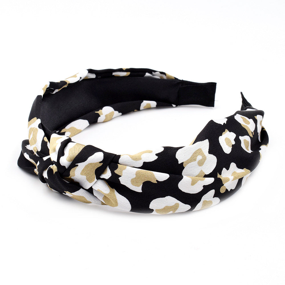 Wholesale Autumn and Winter New Leopard Print Wide Fabric Headband