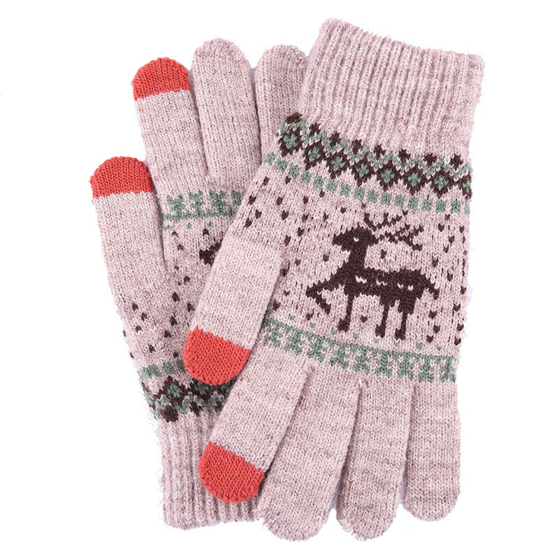 Wholesale New Knitted Plush Thick Cold Deer Touch Screen Gloves