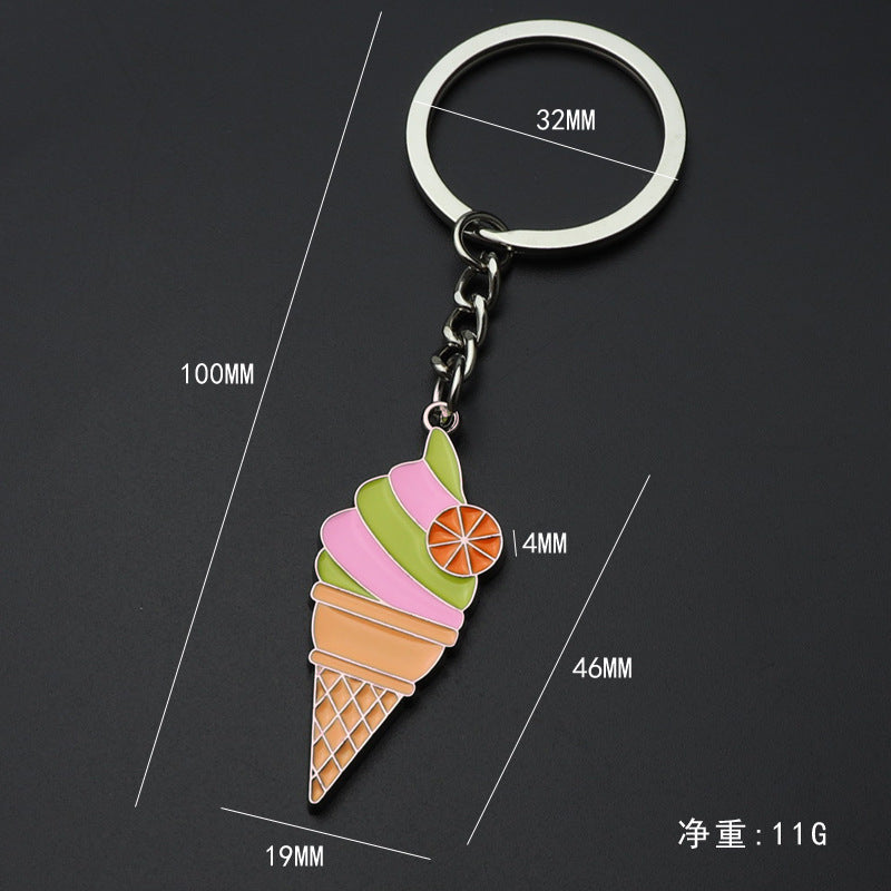 Wholesale Coffee Dessert Chocolate Cake Alloy Keychain
