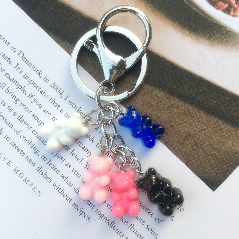 Color de resina de resina al por mayor Bear Keychain