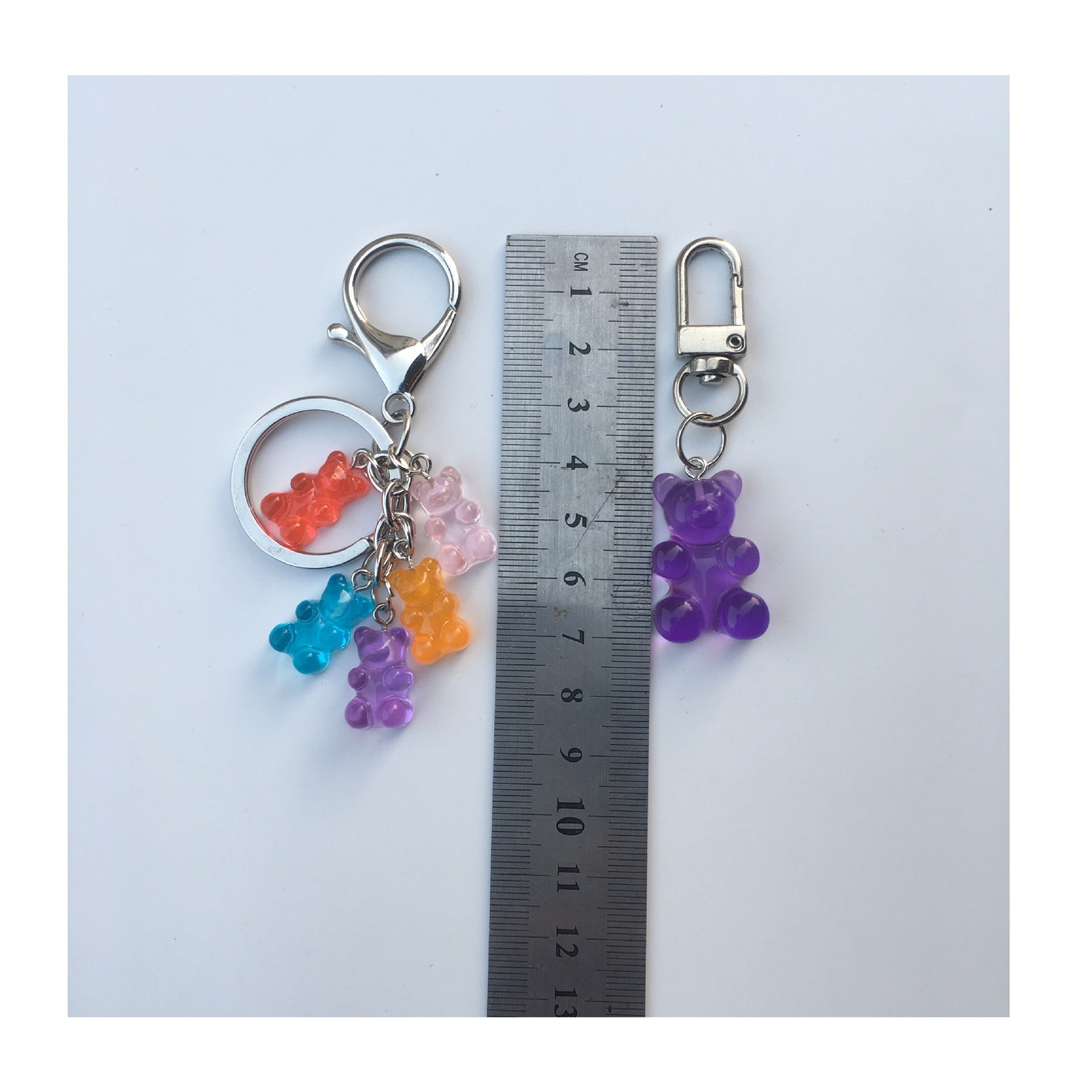 Color de resina de resina al por mayor Bear Keychain