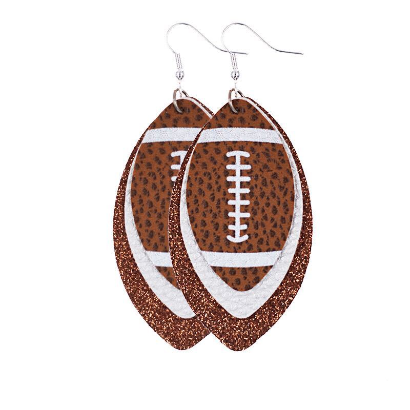 Wholesale Three Layer Rugby Earrings