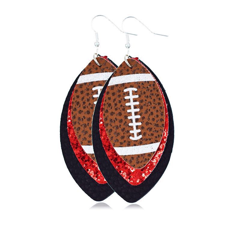 Wholesale Three Layer Rugby Earrings