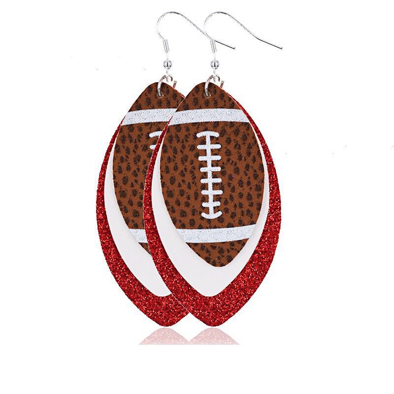 Wholesale Three Layer Rugby Earrings