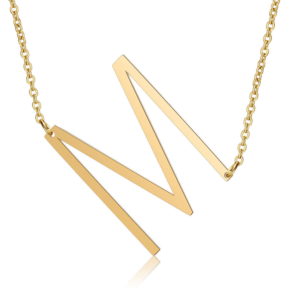 Wholesale English Large Letter Titanium Steel Necklaces