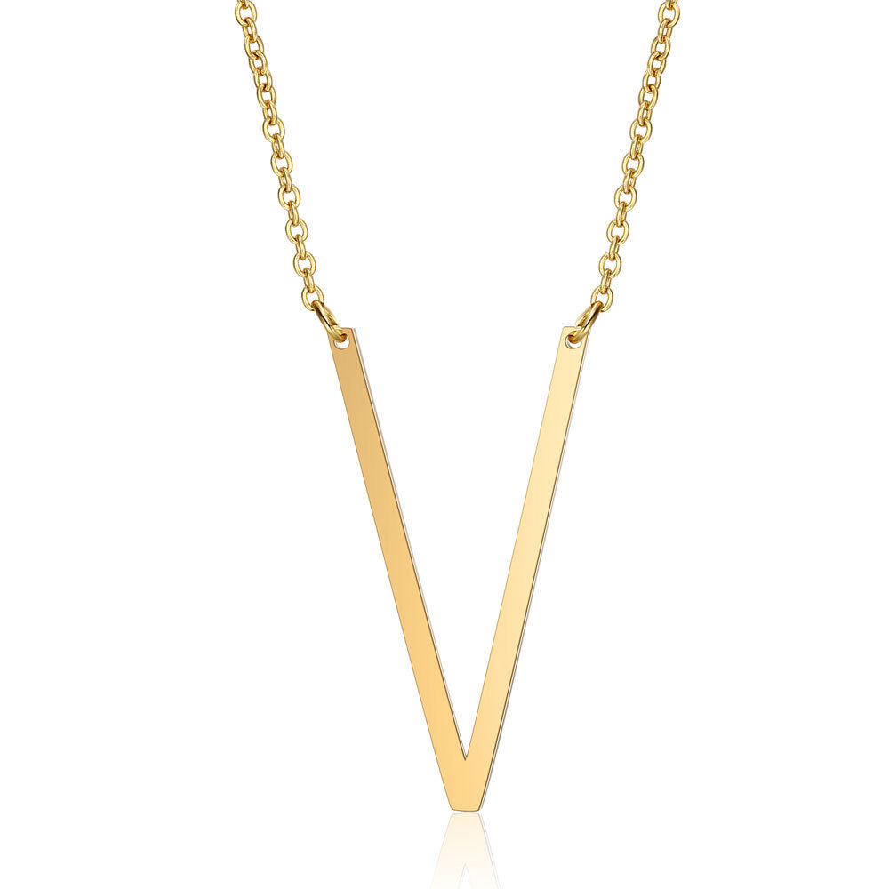 Wholesale English Large Letter Titanium Steel Necklaces