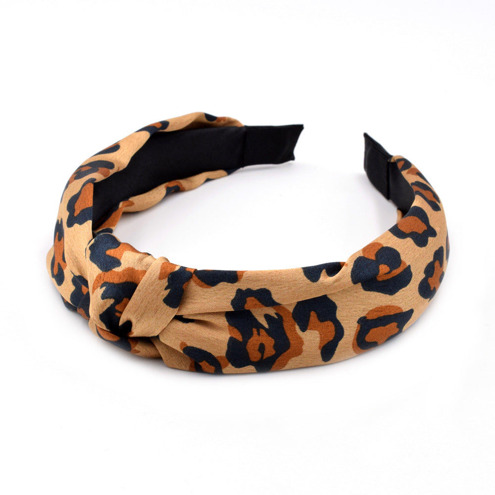 Wholesale Autumn and Winter New Leopard Print Wide Fabric Headband