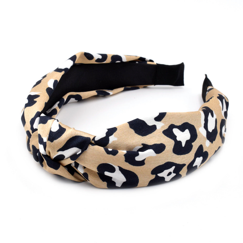 Wholesale Autumn and Winter New Leopard Print Wide Fabric Headband