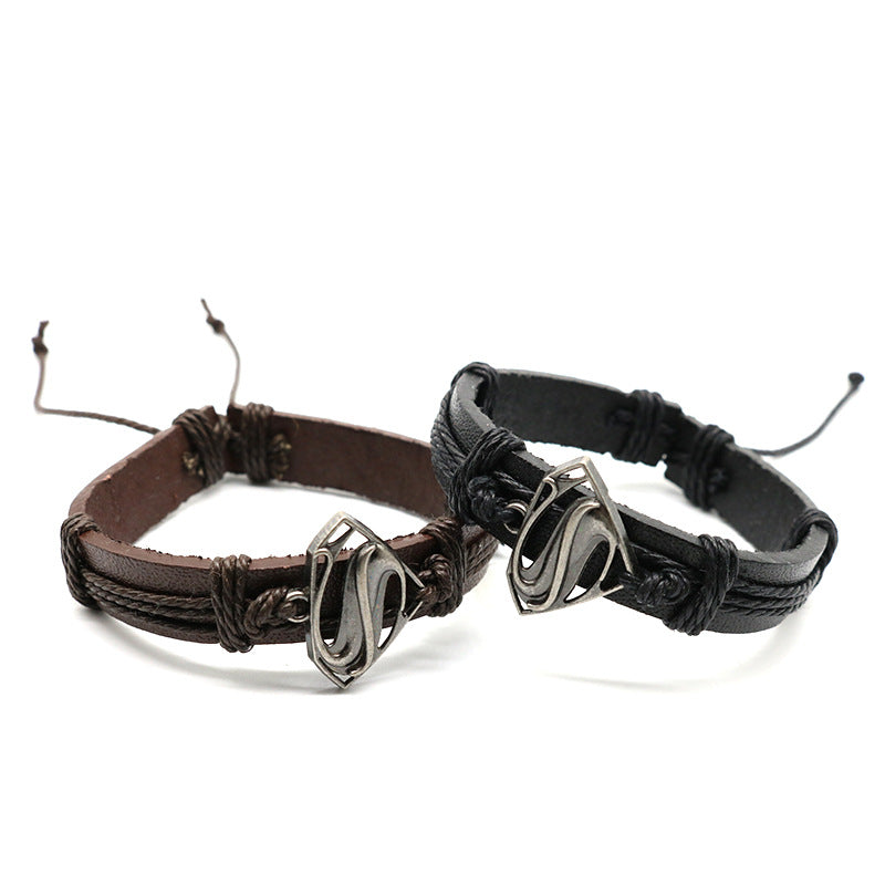 Wholesale Anime Genuine Woven Leather Bracelets