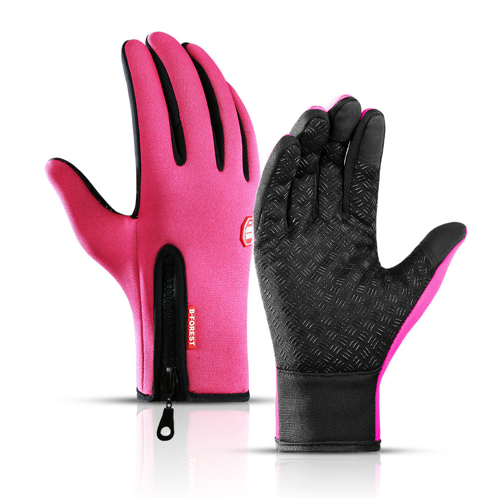 Wholesale Winter Sports Cycling All Finger Anti Splash Touch Screen Warm Polyester Gloves