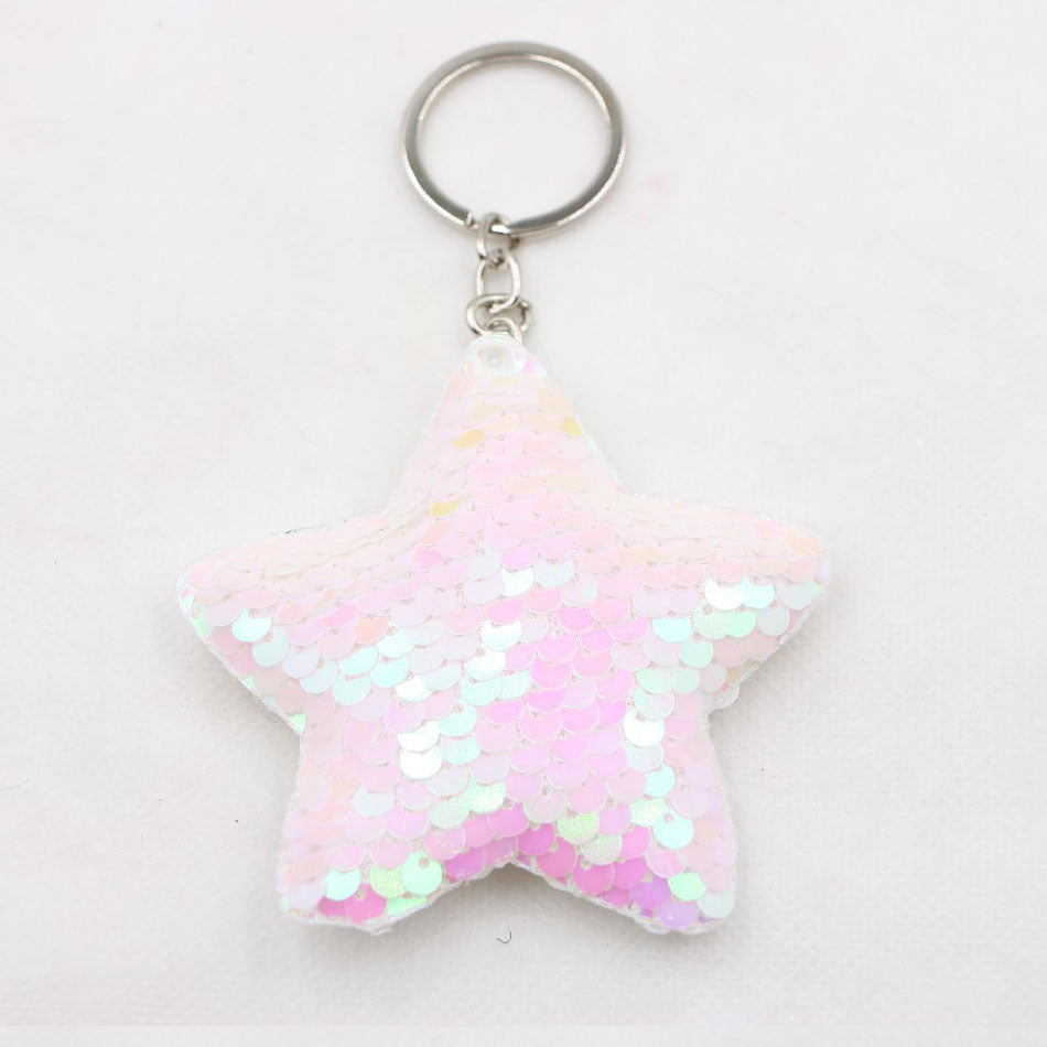 Wholesale Christmas Star Sequin Keychain Pendant Reflective Women S Bag Charm Gift