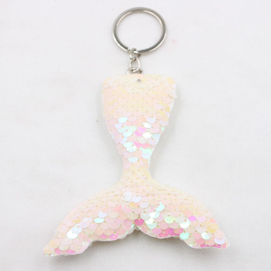 Wholesale Mermaid Tail Double Sided Sequin Keychain Pendant Fashion Accessory For Resale