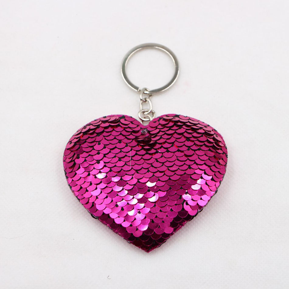 Wholesale Reflective Double Sided Sequin Keychain Elephant Unicorn Design Bag Charm Car Key Accessory