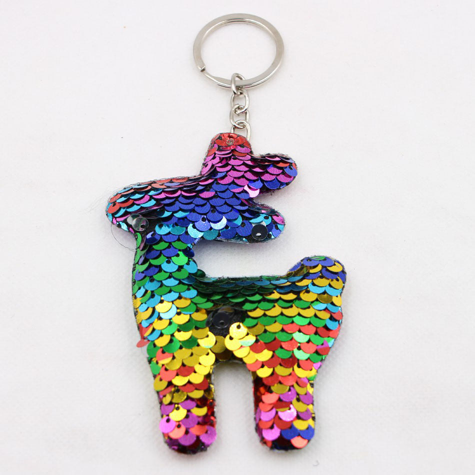 Wholesale Mermaid Tail Double Sided Sequin Keychain Pendant Fashion Accessory For Resale